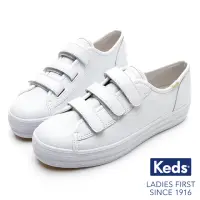 在飛比找momo購物網優惠-【Keds】TRIPLE KICK 時尚皮革厚底魔鬼氈休閒小