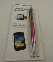 compatible with Ipad iphone smart phone 2 in 1 stylus pen pink crystal