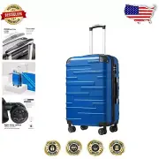 Blue Expandable Hardside Carry-On Luggage with TSA Lock & Spinner Wheels