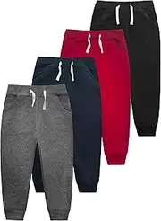 VOGRYE 3Pack/4 Pack Boys Sweatpants Cotton Toddler Joggers Pants with Pocket Drawstring for Kids Toddler Boys 2T-6T