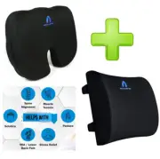 Coccyx Cushion Seat + Lumbar Back Pillow Support Memory Foam Office Car Home New