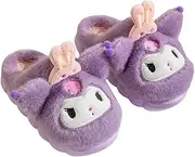 [Many Rainbows] Kuromi with Rabbit Crown Home Slippers for Girls Kids Children