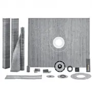 VEVOR Shower Curb Kit, 1219x1524mm, 60"x48" Shower Pan Kit with 50.8mm ABS Central Flange, Waterproof Membrane, Stainless Steel Grate and Joint Sealan