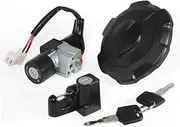 MZBZUTEDEE Motorcycle Ignition Switch Fuel Gas Tank Cap Cover Seat Lock Key Set Kit Fit for Honda CRF150L K84 OEM:35010-K84-901 Accessories
