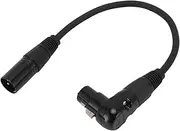 90 Degree XLR Female to Straight XLR Male Cable Adapter, XLR Microphone Extension Cable Adapter Self Locking 3 Pin Anti Interference for Recording Room (1ft)