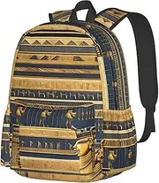 [vacsAX] Egyptian Pharaonic Frescoes School Backpack Rucksack Large Capacity Back Pack with Front Pocket Lightweight School Bags