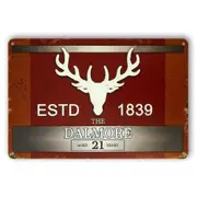 3x Dalmore Est. 1839 Aged 21 Years Rustic Look Decorative Wall Art Tin Sign