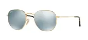 Ray-Ban HEXAGONAL METAL RB 3548N Gold/Grey Silver Flash (001/30 A) Sunglasses