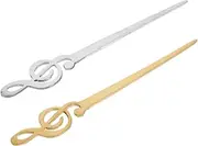 OHPHCALL 2pcs Wax Seal Mixing Rod Elegant Metal Stirring Sticks with Musical Note Design for Creative Projects Professional Craftsmanship for Craft Enthusiasts
