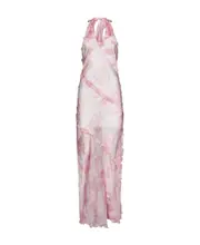 MSGM Sheer Ruffle-Detailed Sleeveless Maxi Dress IT40,IT42 Pink