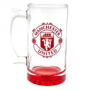 Manchester United FC Crest Glass Tankard Red One Size