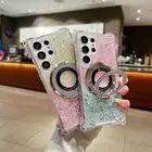 Glitter Magnetic Ring Stand Case Rugged Cover For Samsung Galaxy A55 A34 A15 A14