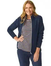 [Fella Hamilton] Haven French Rib Zip Up Jacket in Blue