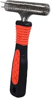 Dog Deshedding Brush, Pet Grooming Rake Double Row Pins Safe Reduce Hair Shedding Ergonomic Handle for Long Thick Hair