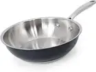 HOMICHEF Navy Gray 24 cm Fry Pan Stainless Steel - Induction Cookware Frying Pan