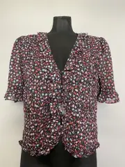 The East Order Australia Mini Floral Print Top Lined Peasant Blouse M