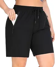 [ZERDOCEAN] Women's Plus Size Hiking Shorts Lightweight Quick Dry Outdoor Athletic Shorts Zipper Pockets