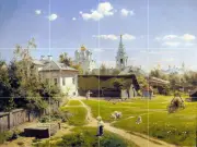 Art Vasily Polenov Yard at Sunrise Mural Ceramic Backsplash Decor Tile #2349