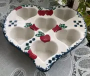 CHAPARRAL CERAMIC HANDPAINTED MUFFIN PAN - APPLE CHECK