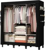 Portable Wardrobe Closet, Clothes Storage Box, Simple Wardrobe for Hanging and 3