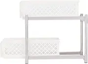 Spice Rack Organizer, Bathroom Shelves Organizer, 2 Sliding Storage Baskets with Pull Out Drawers 2 Layer Bathroom Kitchen Narrow Places for Laundry Pantry