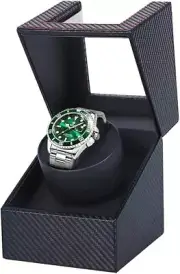 Automatic Rotation Single Watch Winder Box Leather Storage Display Case Box Gift