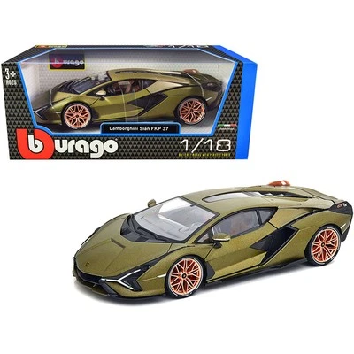 Bburago 11046grn Lamborghini Sian FKP 37 1/18 Scale Diecast Model Car - Matt ...