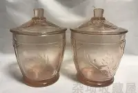 在飛比找Yahoo!奇摩拍賣優惠-懷舊收藏老上海玻璃糖罐糖缸老式玻璃器皿玻璃糖果罐一對