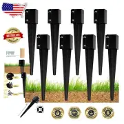 Durable 4''x4'' Ground Spike Anchor - Easy Install for Mailbox & Bird Feeder
