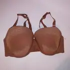 Cacique Bra 46DDD Boost Plunge Push Up Brown Gold Shimmer Front Close Underwire