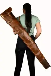 52" LEATHER RIFLE QUALITY SHOTGUN SLIP GUN SLEEVE BAG BRADY CASE GUN SLIP CANVAS