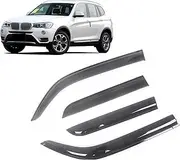 Auto Side Window Wind Deflectors Visors Black Rain Guard Door Visor Vent Shades Dark Smoke Ventvisor Compatible with BMW X3 F25 2011-2017