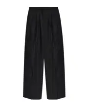 double-pleat linen trousers US8 Black
