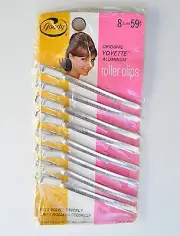 NIP 8 Goody Yoyette Aluminum Wave Clips Sectioning Roller New 60s On Card VTG