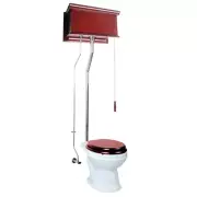 Cherry High Tank Pull Chain Toilet White Round Chrome | Renovator's Supply