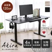在飛比找momo購物網優惠-【Akira】MIT無段式電動升降桌120x60cm(台灣製