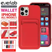 For iPhone 13 12 11 Pro XS Max XR X Case Silicone Wallet Card Holder Cover