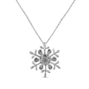 Natural Diamond Accent Snowflake Pendant in 10K White Gold