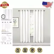 Luxurious 72 in Velvet Grommet Curtains - Noise Reducing & Light Filtering (2...