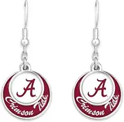 FTH 55427 University of Alabama Crimson Tide Double Disk Earrings