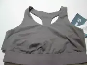 NWT Soffe Womens Size S Sport Bra Gray Wireless Unlined Racerback Fitness