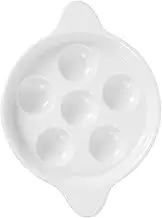 VALICLUD 1Pc Ceramic Snail Baking Dish with Handles Conch Holder for Escargot Octopus and Shell Foods Dishwasher Safe Even Heat Distribution for French Meals and Sushi
