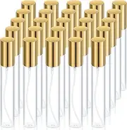 Yinder 25 Pcs 15 ml Glass Refillable Perfume Bottles Bulk Travel Empty Perfume Atomizer Sprayers Portable Spray Bottles Mini Sample Fragrance Containers, Gold