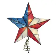 Kurt Adler Lighted American Flag Star Christmas Tree Topper