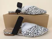Journee Collection Roxeene Leopard Mule Flats Womens 8.5 M Pointed Toe Shoes NWB
