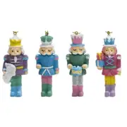 4Pcs Christmas Hanging Nutcrackers Statue Resins Figures for Holiday Decoration