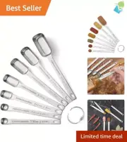 Dishwasher Safe 7-Piece Stainless Steel Measuring Spoon Set for Culinary Mastery