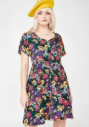 [Lazy Oaf] Button Through Floral Dress