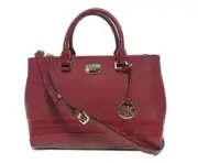 Michael Kors Kellen Embossed Leather Medium Satchel - Cherry