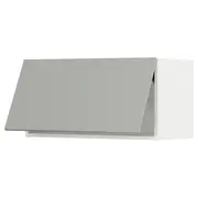 METOD wall cabinet horizontal, white/Havstorp light grey, 80x37x40 cm